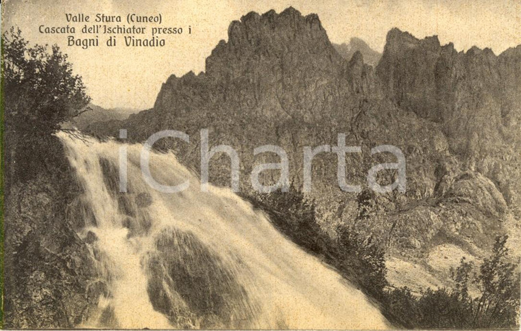 1920 ca VINADIO (CN) VALLE STURA Cascata ISCHIATOR presso frazione BAGNI *FP NV