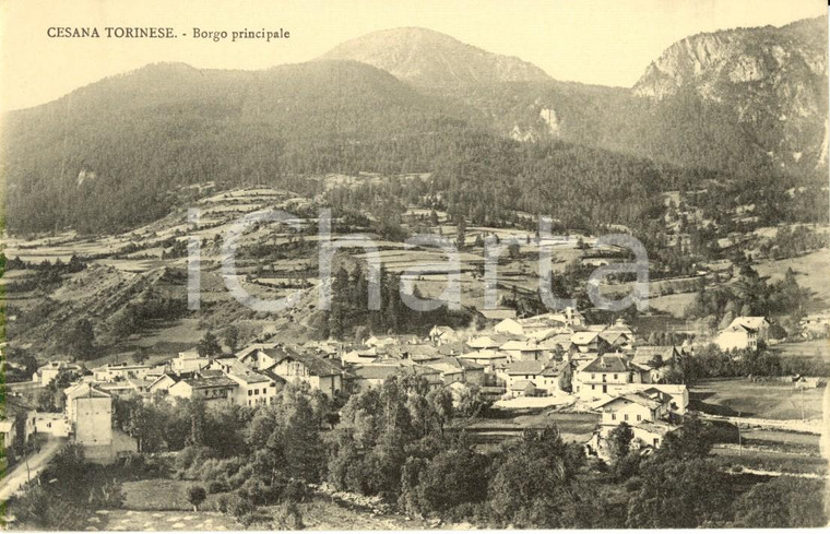 1920 ca CESANA TORINESE (TO) Veduta panoramica dell'abitato *Cartolina FP NV