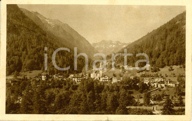 1930 ca RIVA VALDOBBIA (VC) VALSESIA Veduta panoramica del paese Cartolina FP VG