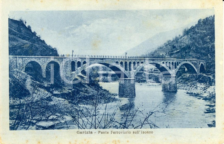 1915 ca GORIZIA Ponte ferroviario sull'ISONZO - Cartolina postale FP NV
