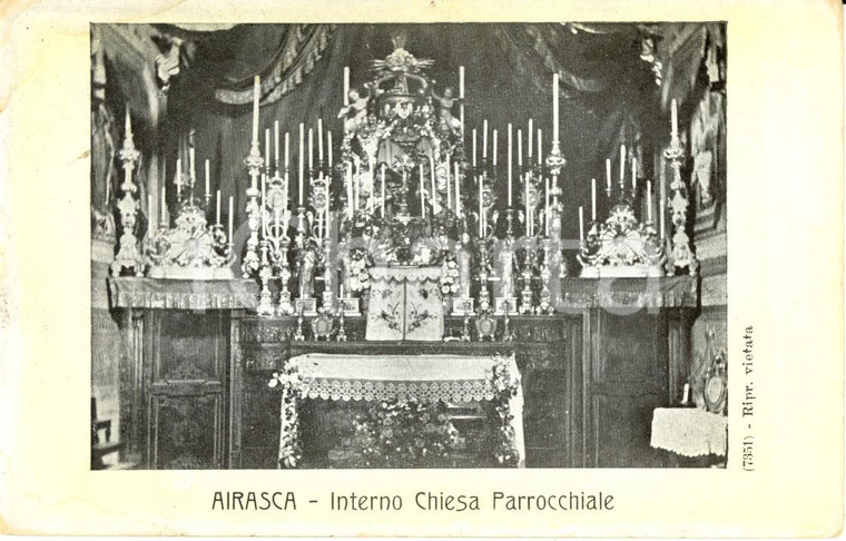 1910 ca AIRASCA (TO) Interno della chiesa parrocchiale *Cartolina postale FP NV