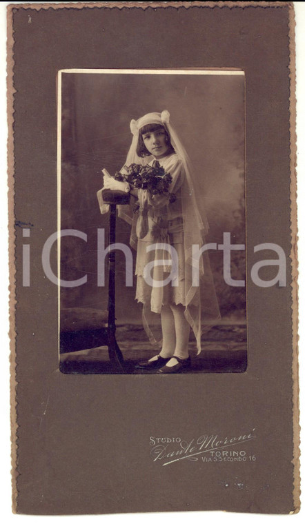 1920 ca TORINO Bambina nel giorno della Prima Comunione *Foto Dante MORONI