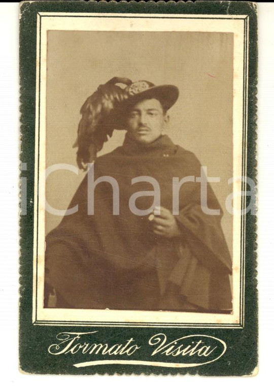 1870 ca REGIO ESERCITO Ritratto bersagliere con il mantello *Fotografia