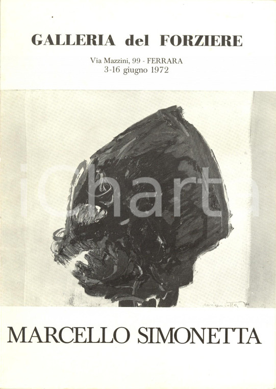 1972 FERRARA Galleria FORZIERE Marcello SIMONETTA *Invito inaugurazione mostra