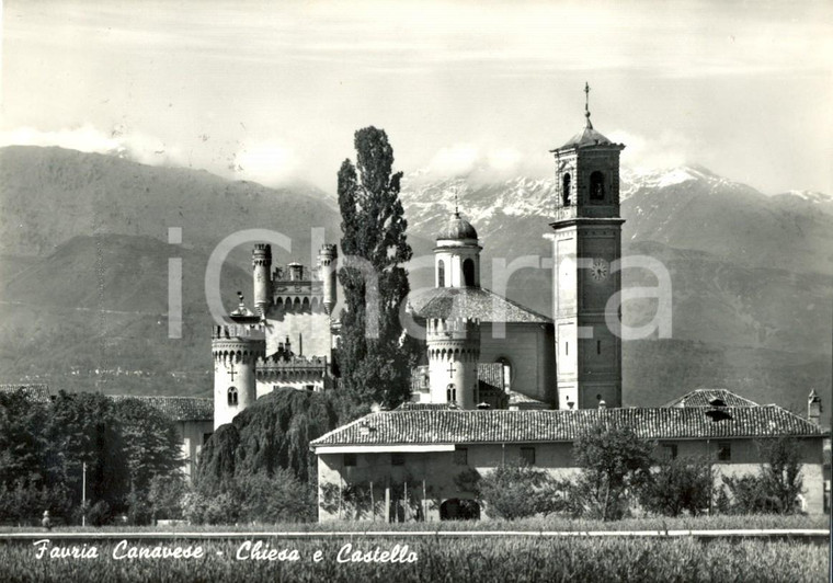 1959 FAVRIA (TO) La chiesa di SAN MICHELE AL CASTELLO *Cartolina FG VG