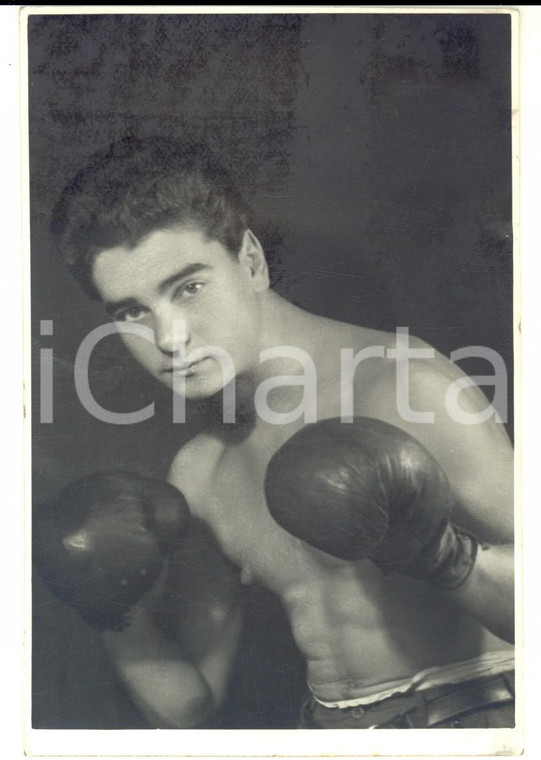 1930 ca BOXE Ritratto di un giovane pugile in allenamento *Foto 14x9 cm