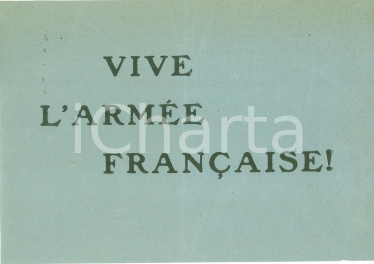1918 PROPAGANDA AEREA WW1 Vive l'Armée Française *Volantino propagandistico