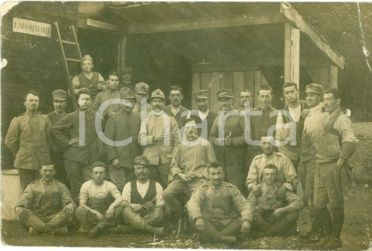 1917 AREA VARESE WW1 Squadra soldati dei Laboratori Meccanici *Fotocartolina