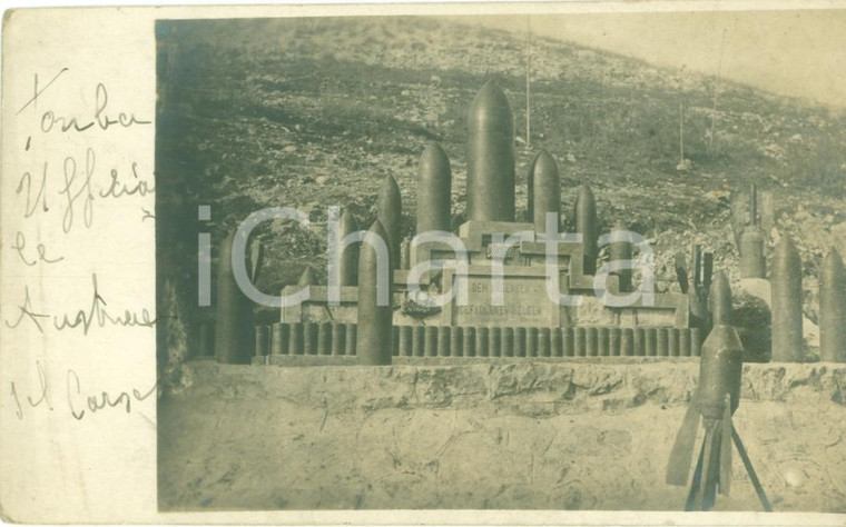 1917 ALTOPIANO DEL CARSO WW1 Monumento all'Ufficiale Austriaco *Fotocartolina