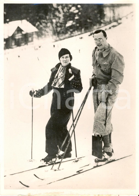 1937 MONTI BESKIDY Giuliana d'OLANDA Bernhard van LIPPE-BIESTERFELD sugli sci