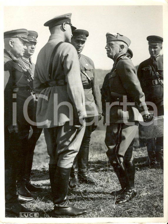 1934 GRANDI MANOVRE FIRENZE Vittorio Emanuele III con ufficiali dell'esercito