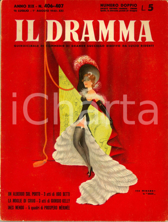 1943 IL DRAMMA Ugo BETTI George KELLY Prosper MERIMEE *Anno XIX n° 406-407