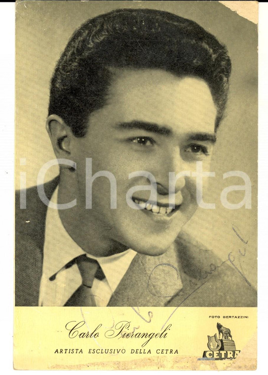 1950 ca Cantante Carlo PIETRANGELI *Foto seriale con AUTOGRAFO Dischi CETRA