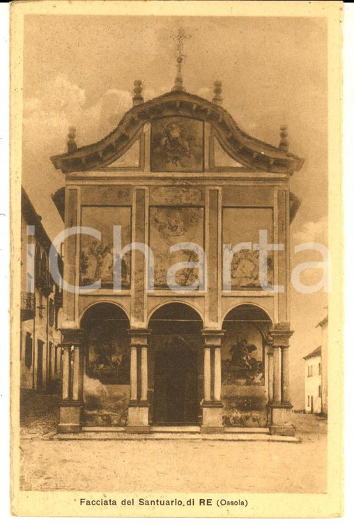 1930 ca RE (VB) Facciata del santuario MADONNA DEL SANGUE *Cartolina FP NV