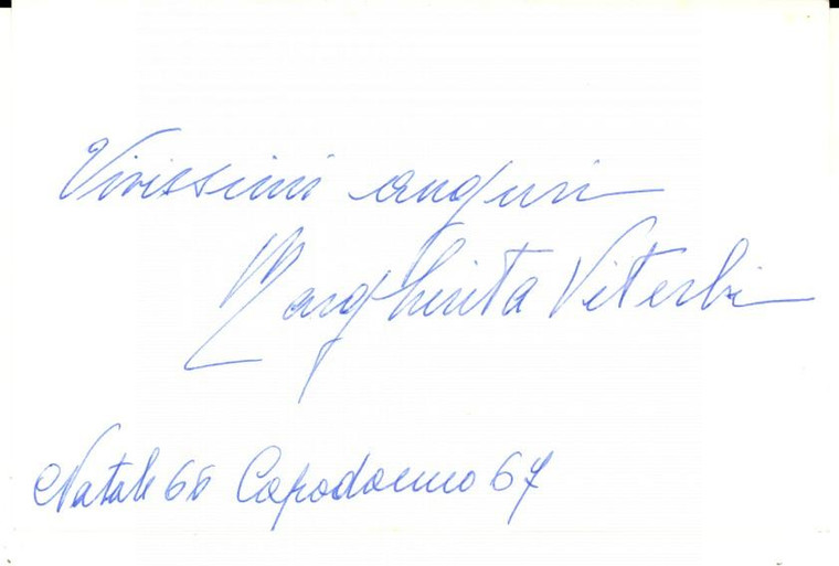 1966 Biglietto da visita di Margherita VITERBI *Autografo