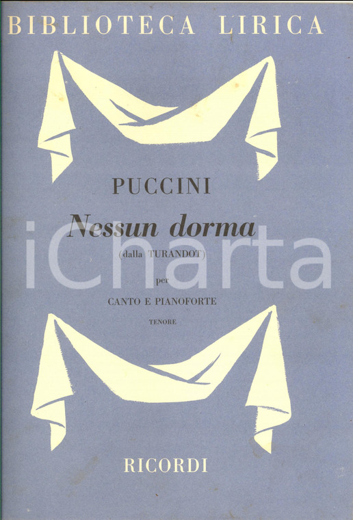 1944 PUCCINI Turandot - Nessun dorma *Spartito RICORDI canto e pianoforte