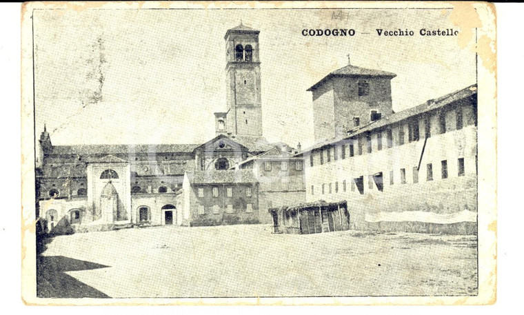 1918 CODOGNO (LO) Vecchio Castello *Cartolina FP VG DANNEGGIATA