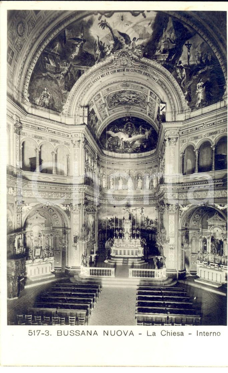 1935 BUSSANA NUOVA (IM) La chiesa - interno *Cartolina postale FP VG