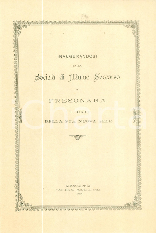 1900 FRESONARA (AL) Inno per inaugurazione SOCIETA' DI MUTUO SOCCORSO (4)