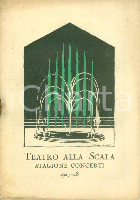 1927 MILANO TEATRO ALLA SCALA Programma stagione concerti *ILLUSTRATO