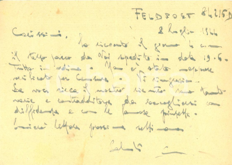 1944 WW2 RSI Le voci sul nostro rientro vanno prese con le pinze FELDPOST 84215