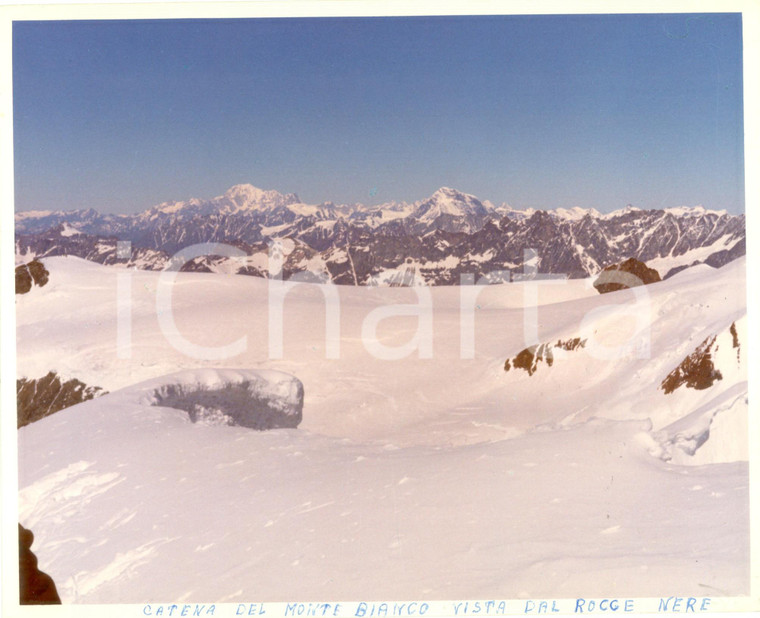 1980 ca VALLE D'AOSTA Catena del MONTE BIANCO vista dalla ROCCIA NERA Fotografia