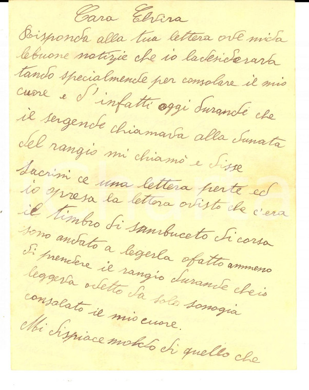 1931 Io non ho 70 centesimi da sprecare per scriverti *Lettera Fidoro SACRINI