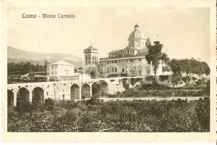 1916 LOANO (SV) Panorama con MONTE CARMELO *Cartolina FP VG