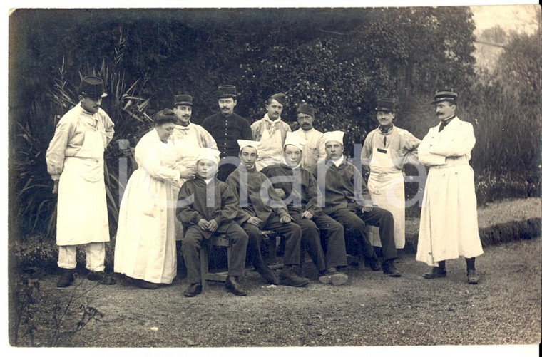 1915 ca WW1 MONTPELLIER (F) Scuola militare - Allievi malati con infermiera