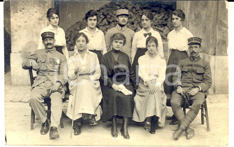 1915 ca WW1 FRANCIA Ufficiali della Marina posano con la famiglia *Foto FP