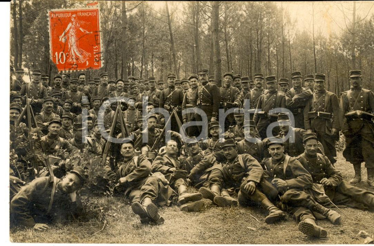 1912 FRANCE Albert LERONDEAU posa con i commilitoni del reggimento *Foto FP