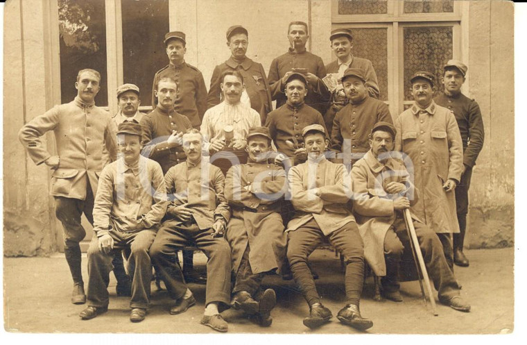 1915 WW1 VICHY (F) Pierre CHARBONNIER con i commilitoni di vari reparti *Foto 