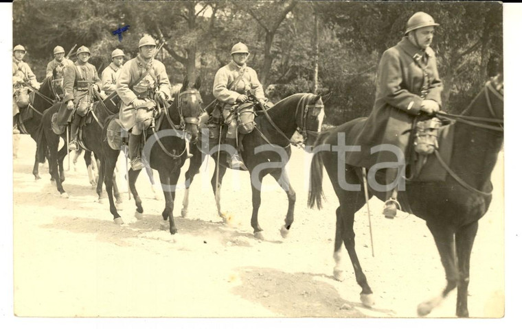 1915 ca WW1 FRANCIA Passaggio di ufficiali a cavallo *Fotografia FP