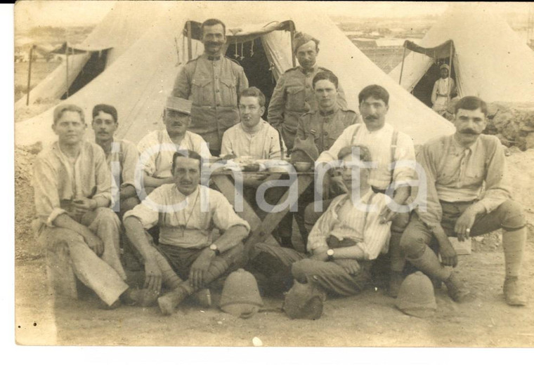 1918 WW1 FRANCIA Henri CHARBONNIER e i commilitoni sul fronte orientale *Foto 