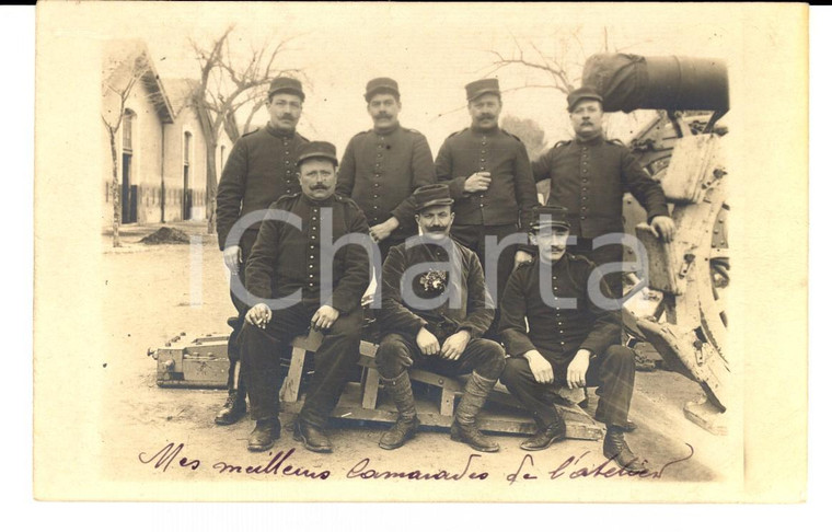 1915 ca WW1 FRANCIA Militari in posa con un cannone *Fotografia FP