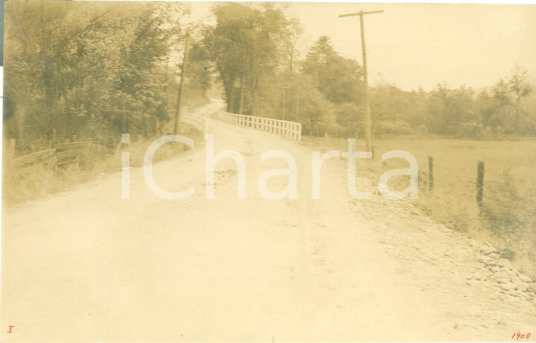 1908 WYALUSING, PENNSYLVANIA (USA) Camptown Road dopo i miglioramenti Fotografia