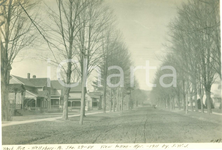 1911 WELLSBORO, PENNSYLVANIA (USA) Lavori di livellamento Main Street Fotografia