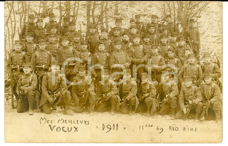 1911 FRANCIA Soldati del 69° Reggimento di fanteria 11^ compagnia *Fotografia FP