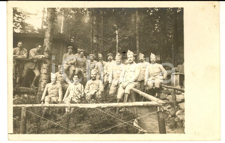 1915 ca WW1 FRANCE Soldats du 175ème RI posent dans un bois *Photo carte postale