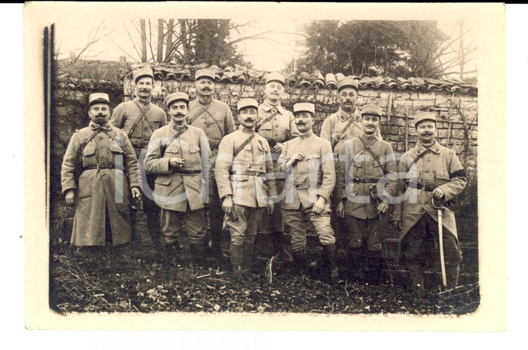1915 ca WW1 FRANCE Soldati della fanteria in assetto di marcia *Foto cartolina