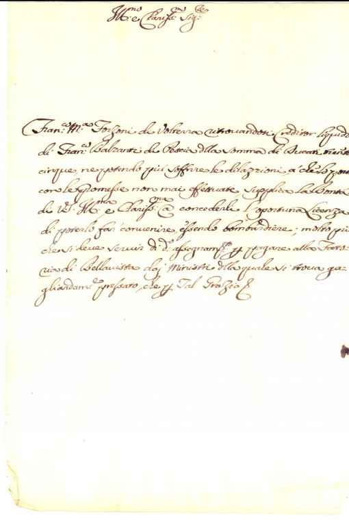 1720 FIRENZE Francesco BALZANTI debitore insolvente di Francesco Maria FORZONI