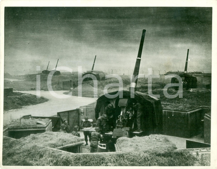 1942 INGHILTERRA WW2 Postazioni contraeree pronte al fuoco *Fotografia