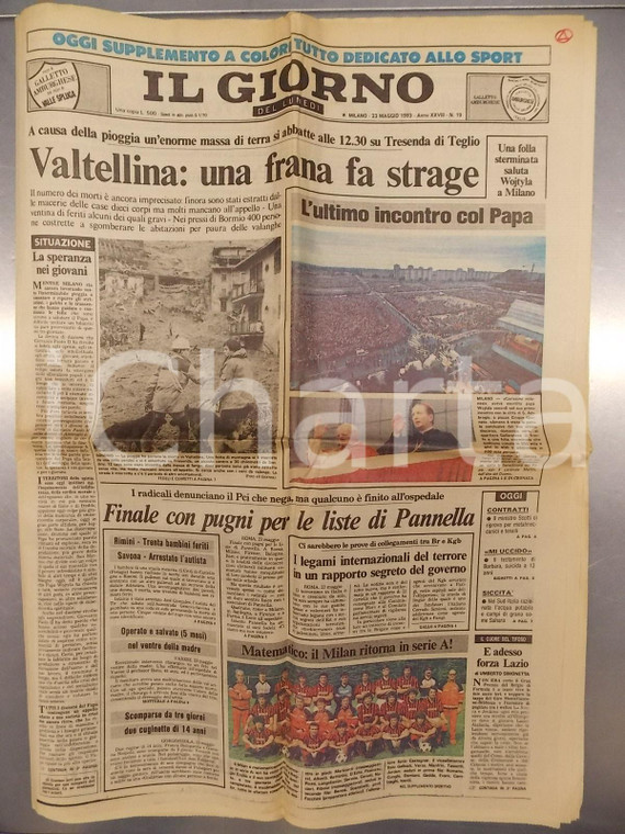 1983 IL GIORNO Frana in VALTELLINA sommerge TRESENDA DI TEGLIO *Giornale