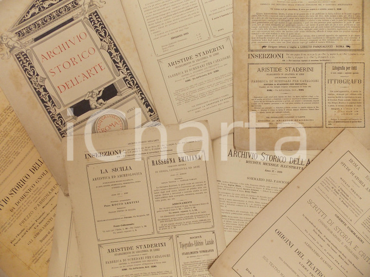 1888-1889 ARCHIVIO STORICO DELL'ARTE *Lotto 7 copertine PUBBLICITA' VINTAGE