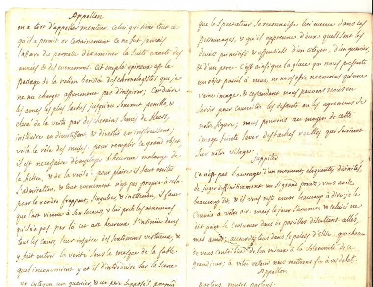 1770 ca METASTASIO Il Parnaso accusato e difeso - Versione francese manoscritta