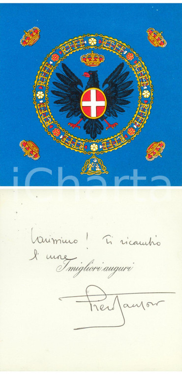 1970 ca Reggimento FANTERIA Sabaudo - Biglietto augurale Piero SANTORO 