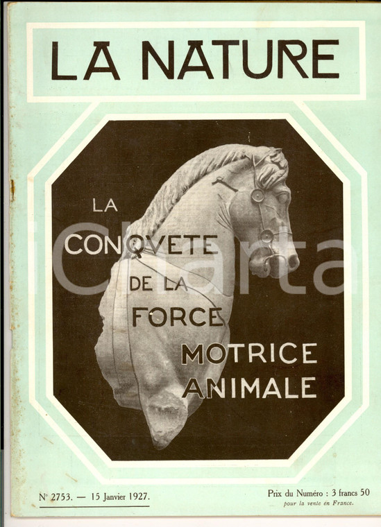 1927 LA NATURE La conquête de la force motrice animale *Revue ILLUSTREE n° 2753