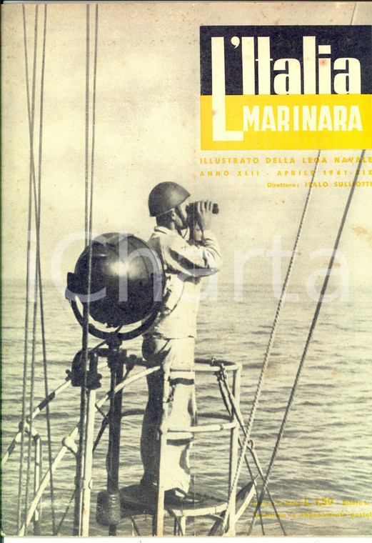 1941 WW2 ITALIA MARINARA Schnellboote MAS germanico *LEGA NAVALE Anno XLII n°XIX