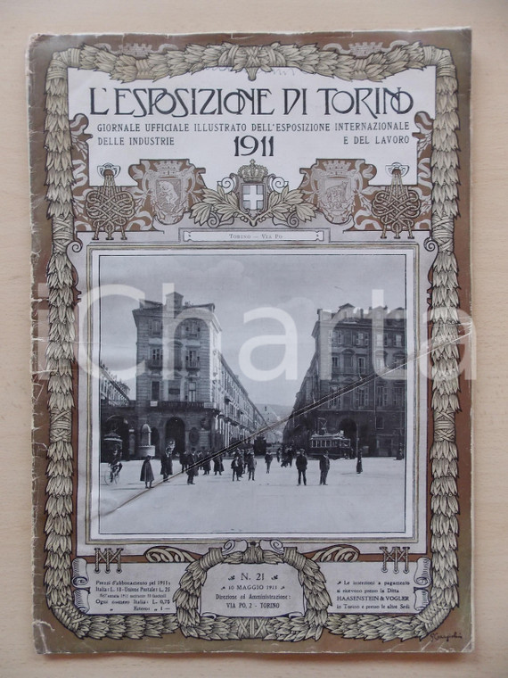 1911 L'ESPOSIZIONE DI TORINO Inaugurazione *Rivista ILLUSTRATA n° 21 DANNEGGIATA