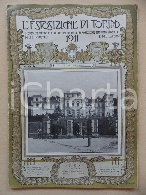 1911 L'ESPOSIZIONE DI TORINO Villa della Regina *Rivista anno II n° 30